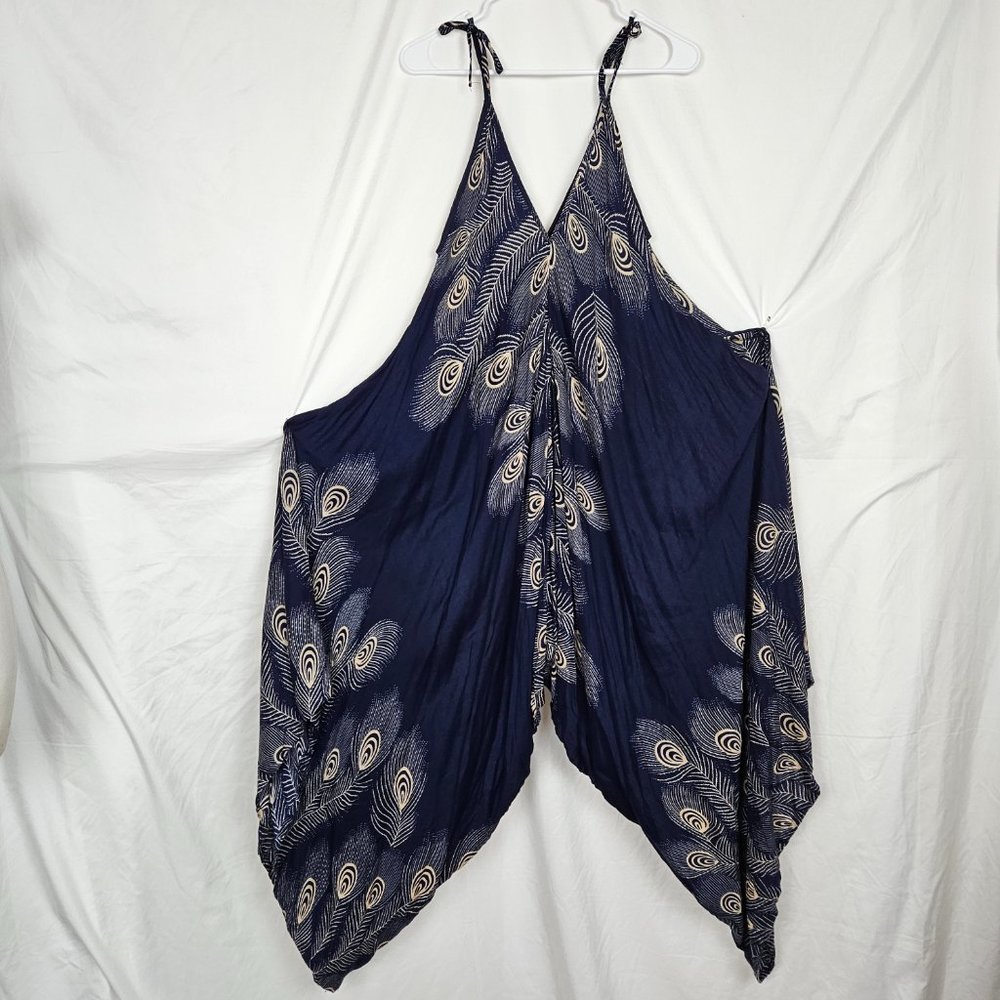 Kathmandu Imports Peacock Feather Pattern Jumpsuit Si… Gem